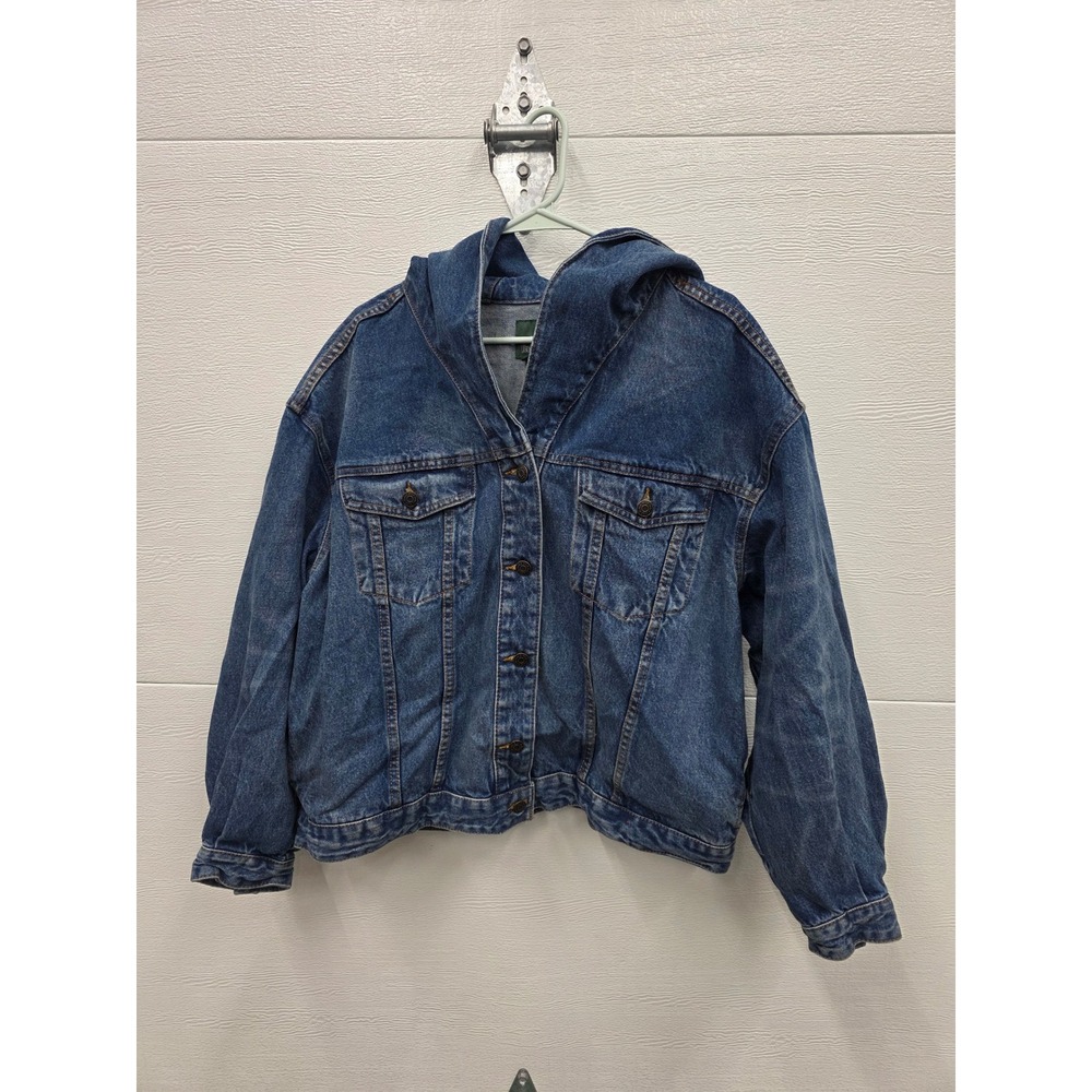 Wild Fable Womens Hooded Denim Jacket Blue Large NWT 25WFJK003